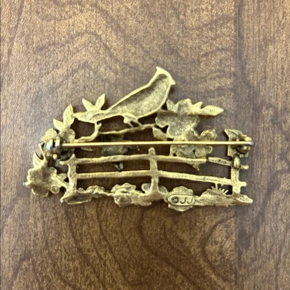 Vintage JJ Jonette Jewelry Co. Cardinal Brooch Pin - Picture 2 of 4